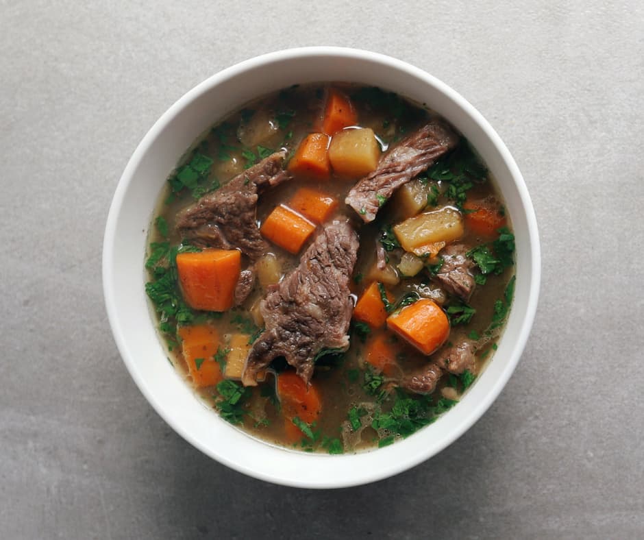 a bowl of Low FODMAP short rib beef stew