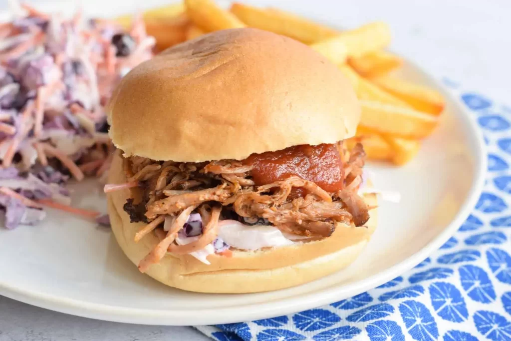 Low FODMAP slow cooker pulled pork sandwich