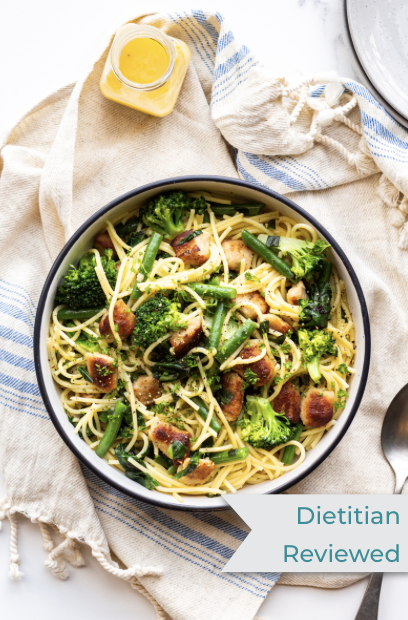 Low FODMAP pork with lemon butter pasta